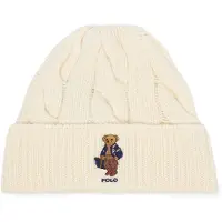 Ralph Lauren för kvinnor. 455P18118003 Mössa i ullblandning med Polo Bear beige (OSFA), Casual