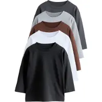 Next T-shirt brun / ljusgrå / mörkgrå / svart / vit