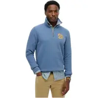 Superdry för män. M2014475A Sweatshirt Neon Half Zip Track blå (XL), Casual, Bomull