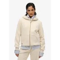 Superdry för kvinnor. W2012422A Beige Essential Logo huvtröja med dragkedja (XS), Casual, Bomull