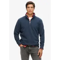 Superdry för män. M2013750A Sweatshirt med bagarkrage och logotyp Essential Navy (M), Casual, Bomull, Marino