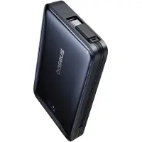 Baseus Nomos 10 000 mAh 30 W Qi2-powerbank med MagSafe-stativ och inbyggd USB-C-kabel – svart
