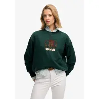 Superdry för kvinnor. W2012579A Sweatshirt Crest grön (L), Casual, Bomull