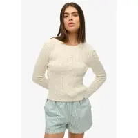 Superdry för kvinnor. W6110685A Essentials Slim beige tröja (XS), Casual, Akryl