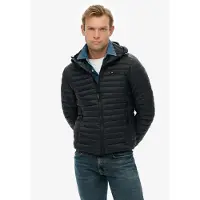 Superdry för män. M5012286A Fuji Lite Jacket med huva svart (L), Casual, Nylon