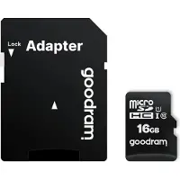Goodram M1AA - Flash-minneskort (SD-adapter ingår) - 16 GB - UHS-I / Klass10 - microSDHC UHS-I