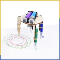 Fashnics Gör-det-själv Elektrisk Vibrerande Graffiti Robot STEM Vetenskapligt Experimentleksak Barn Handgjord Montering Utbildande Kreativ Nyhetssats