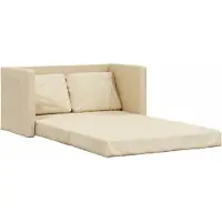 vidaXL Golvbäddsoffa 2-i-1 gräddvit 112x174x55 cm tyg