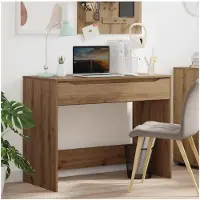 vidaXL Skrivbord med låda Artisan Ek 100 x 50 x 78 cm Konstruerat trä