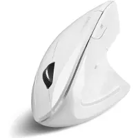Perixx PERIMICE-813 W Ergonomisk mus Trådlös, Bluetooth Optisk Vit 800 dpi, 1200 dpi, 1600 dpi Ergonomisk