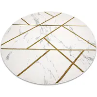 Rugsx Exklusiv EMERALD Matta 1012 circle - glamour, snygg marble, geometrisk kräm / guld cirkel 200 cm