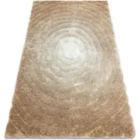 Rugsx Modern matta FLIM 008-B1 lurvig, cirklar - structural beige 80x150 cm