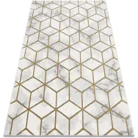 Rugsx Exklusiv EMERALD Matta 1014 glamour, snygg kub kräm / guld 120x170 cm