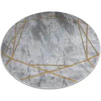 Rugsx Exklusiv EMERALD Matta 1022 circle - glamour, snygg marble, geometrisk grå / guld cirkel 160 cm
