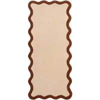 FRAAI Tvättbar gångmatta | Hazy brun/gräddvit hos Volero | 80x180cm | Bomull | Med kant | Löpare | Låg lugg