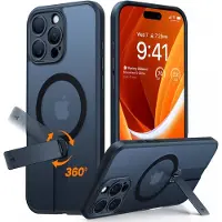 Torras Pstand Spin-fodral för iPhone 16 Pro (svart)