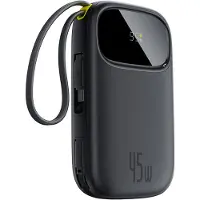 Baseus EnerFill FC31 QPow3 10000mAh 45W powerbank med USB-C- och Lightning-kablar – svart