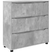 vidaXL Kommod - - 80 x 31 x 81 cm - Betonggrå - 3 lådor - Tillverkat trä
