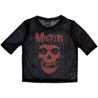 Ginza.se Misfits: Ladies Crop Top/Orange Logo & Skull (Black) (Mesh) (Medium)