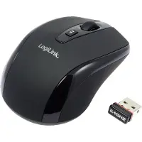 Logilink Mini WiFi mus Trådlös Optisk Svart 3 Knappar 1600 dpi