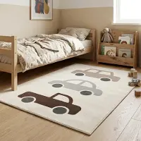 Little Olly Matta barnrum | Bowie Auto gräddvit hos Volero | 120x170 cm | Polypropen | Figurer/Karaktärer | Rektangulär | Hög lugg
