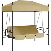 vidaXL Hammock med tak sandvit stål