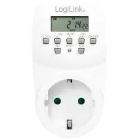Logilink ET0007, Daglig timer/veckotimer, Vit, Digital, LCD, Knappar, CE