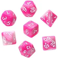 Rebel RPG tärningset - två färger - rosa och vit