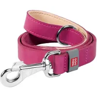 Waudog hundkoppel i naturläder 25 mm brett, 122 cm långt rosa