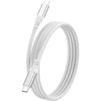INF 240W USB-C till USB-C snabbladdningskabel för telefoner, bärbara datorer och mer White 2 m