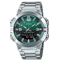 Casio Analog Digital Kombination Rostfritt Stål Grön Urtavla Kvarts AMW-870DA-3AV Herrklocka grön