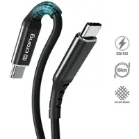 Crong Armor Link - USB-C till USB-C 60W flätad kabel Snabbladdning 150cm (svart)