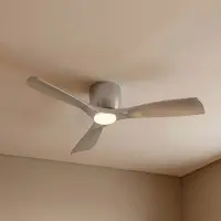 LUCANDE Moneno Smart LED-takfläkt, silver, DC, dimbar, CCT – , Moneno, dimbara, Metallisk, Vardagsrum, Metall, Modern
