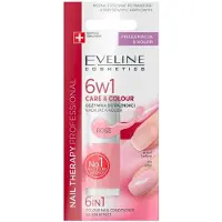 Eveline Cosmetics Eveline Nail Therapy Varnish conditioner 6in1 Care & Color Rose 5ml