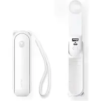JISULIFE Handhållen fläkt Life8 Plus Portabel USB-fläkt med Power Bank 4500mAh och ficklampa - Vit