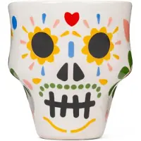 Kikkerland - Sugar Skull Shot Glasses - Colorful - Diameter: 2 inches, Height: 2.25 inches