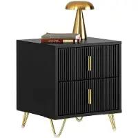 SoBuy Nattduksbord med 2 lådor Soffbord Sidobord Sängbord FBT115-SCH