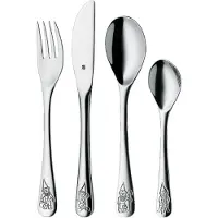 WMF ZWERGE 4-delad besticklåda för barn - - Rostfritt stål - Metall - Mått 21,5x15,5x3,8 cm