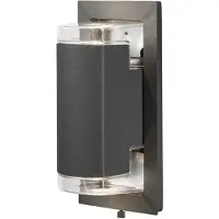 Konstsmide Vägglampa utomhus Potenza, dimbar, Svart, Aluminium / grå / zink, Modern, Utomhusvägglampa