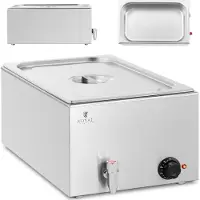 Royal Catering bain-marie elvärmare med tappkran GN 1/1 600 W