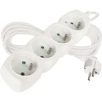 Emos 1902040500, Grundläggande, Vit, 4 AC-utgångar, 5 m, 250 V, 10 A