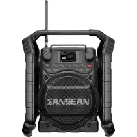 Sangean Byggarbetsradio U-4X DAB+, FM uppladdningsbart, Vattentät, Stötsäker, Dammtät, NFC, Batteri-laddningsfunktion Svart