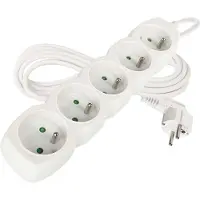 Emos 1902050300, Grundläggande, Vit, 5 AC-utgångar, 3 m, 250 V, 10 A