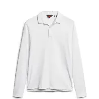 Superdry för män. M1110386A Studios långärmad stickad polotröja vit (XXL), Casual, Bomull, Kort ärm, Lång ärm