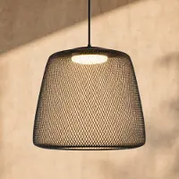 LUCANDE utomhus LED-hänglampa, Korvyn, svart, Ø50 cm, stegvis dimbar Korvyn ,, Svart, Metall, Design
