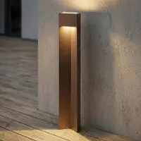LUCANDE LED pollare Kaholo , Brun / rost, Aluminium / grå / zink, Modern, LED-utomhuslampa