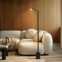 LUCANDE LED golvlampa Steve , dimbar, Svart, Vardagsrum / matsal, Metall, Modern, LED-golvlampa