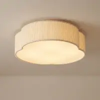 LINDBY Taklampa Winona , dimbar, Creme / bärnsten, Vardagsrum / matsal, Textil / tyger / siden, Taklampa