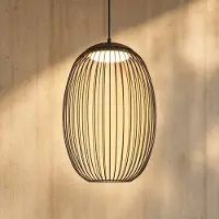 LUCANDE LED-utomhushänglampa Richi, svart, Ø35 cm, dimbar Richi ,, Svart, Metall, Modern