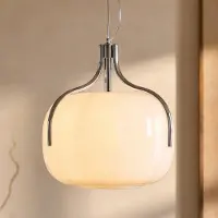 LUCANDE Hänglampa Christo , dimbar, Vitt / opal, Vardagsrum / matsal, Glas, Design, Pendellampa